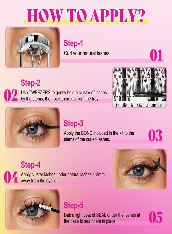 WLFRHD Fairy Lash Clusters 144pcs DIY Wispy Manga Style Natural Look Manga Eyelash Clusters D Curly Cluster Eyelash Extensions Individual Anime Lash Extension with Invisible Thin Band(8-16mm-Mixed) - Image 5